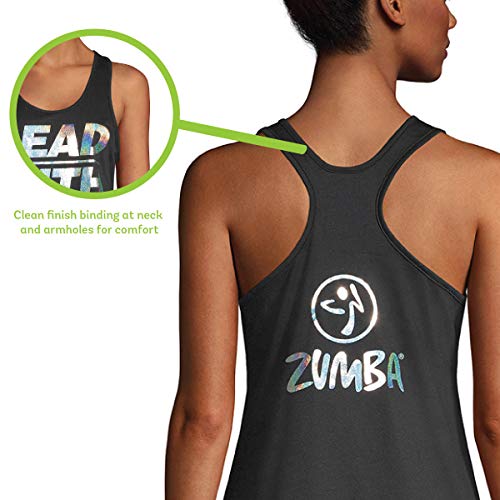 Zumba - Camiseta de tirantes para mujer, diseño de estampado, color negro - Negro - XX-Large