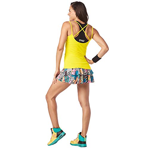 Zumba Camiseta sin Mangas de Entrenamiento con Tirantes y diseño gráfico para Mujer X-Grande Mell-oh Amarillo