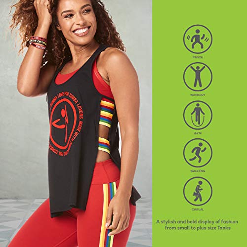 Zumba Camiseta sin Mangas de Lateral Abierto para Mujer Pequeña B2b Negro