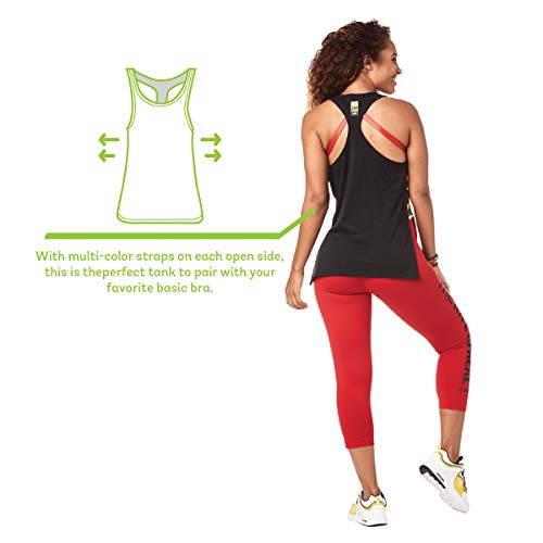 Zumba Camiseta sin Mangas de Lateral Abierto para Mujer Pequeña B2b Negro