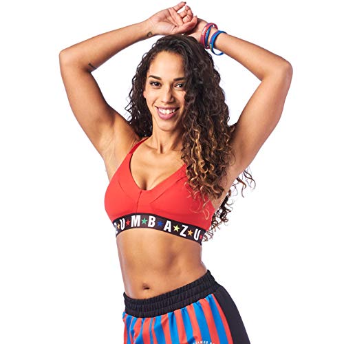 Zumba Dance Fitness Workout V Neck Jacquard Sujetador Deportivo Mujer Alto Impacto, Really Red-y, L Zumba Dance Fitness Workout V Neck Jacquard Sujetador Deportivo Mujer Alto Impacto, Really Red-y, L