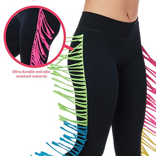 Zumba Dance Leggings Estampados Pretina Ancha de Cintura Fitness Entrenamiento Mallas de Deporte de Mujer, Bold Black A, S