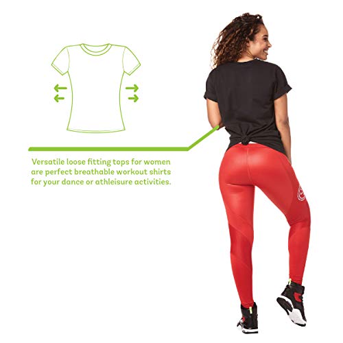 Zumba Fitness® Athlétique Top Femme Coupe Ample Dance Vetements Sport Haut d'Entraînement, Camiseta Mujer, Opacity, Bold Black B, Medium Zumba Fitness® Athlétique Top Femme Coupe Ample Dance Vetements Sport Haut d'Entraînement, Camiseta Mujer, Opacity, Bold Black B, Medium