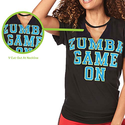 Zumba Fitness® Athlétique Top Femme Coupe Ample Dance Vetements Sport Haut d'Entraînement, Camiseta Mujer, Opacity, Bold Black B, Medium Zumba Fitness® Athlétique Top Femme Coupe Ample Dance Vetements Sport Haut d'Entraînement, Camiseta Mujer, Opacity, Bold Black B, Medium