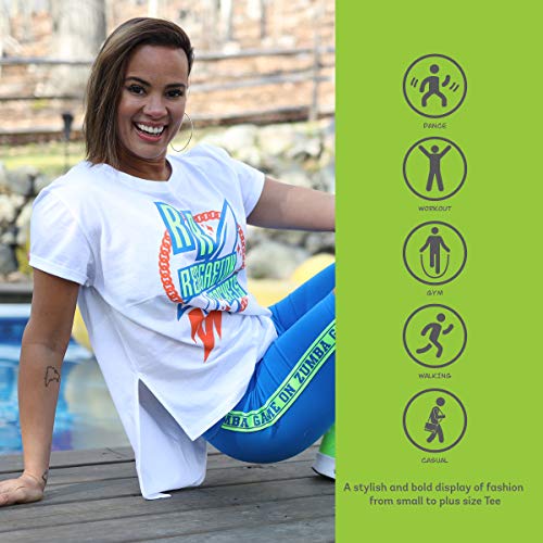Zumba Fitness® Athlétique Top Femme Coupe Ample Dance Vetements Sport Haut d'Entraînement, Camiseta Mujer, Opacity, Wear It out White 3, Large Zumba Fitness® Athlétique Top Femme Coupe Ample Dance Vetements Sport Haut d'Entraînement, Camiseta Mujer, Opacity, Wear It out White 3, Large