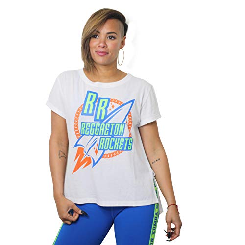 Zumba Fitness® Athlétique Top Femme Coupe Ample Dance Vetements Sport Haut d'Entraînement, Camiseta Mujer, Opacity, Wear It out White 3, Large
