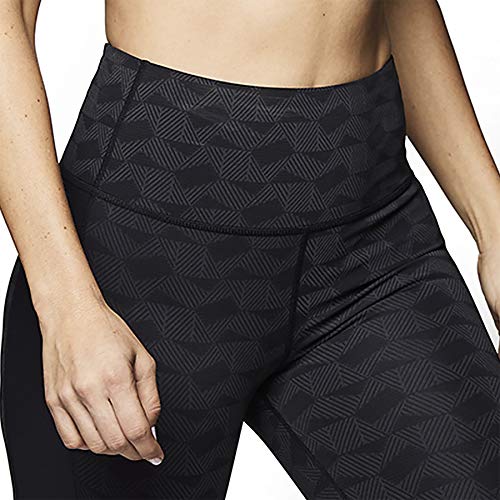 Zumba Strong by Compression Running Cropped Leggings Mujer Fitness Push Up Cintura Alta, Black Mesh, S