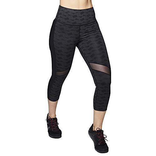 Zumba Strong by Compression Running Cropped Leggings Mujer Fitness Push Up Cintura Alta, Black Mesh, S Zumba Strong by Compression Running Cropped Leggings Mujer Fitness Push Up Cintura Alta, Black Mesh, S