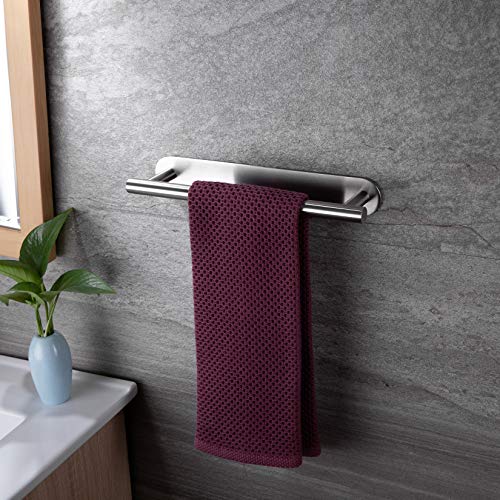 ZUNTO Toalleros de Baño Sin Taladro - 3 Piezas Juego de Accesorios baño 30cm Toallero Barra + Portarrollos para Papel Higiénico + Gancho Adhesivo para Pared, Acero Inoxidable