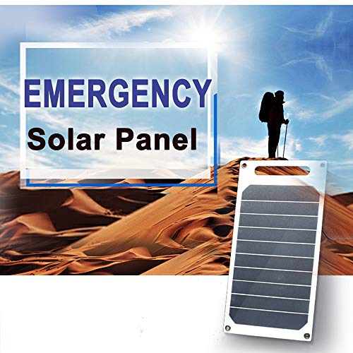 Zuukoo Cargador Solar, 10W 5V Panel Solar Portátil Batería Externa Power Bank con Puerto USB Cargador Móvil para Teléfonos Tabletas Carga de Emergencia en Acampar al Aire Libre Viajar