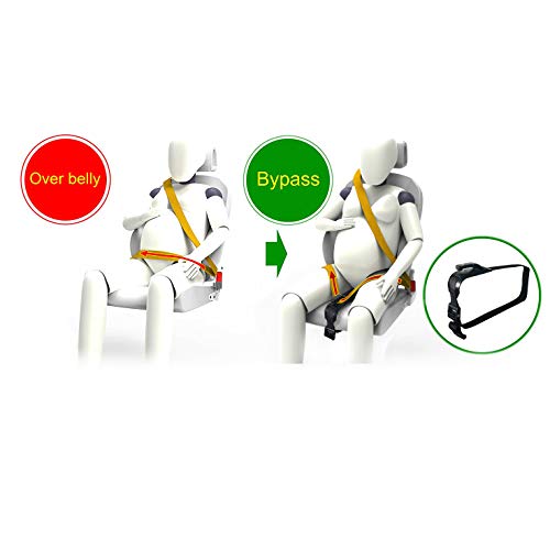 ZUWIT Ajustador de cinturón de seguridad para mujeres embarazadas, comodidad para el vientre de las madres embarazadas, un cinturón de protección imprescindible para las madres embarazadas (Negro)
