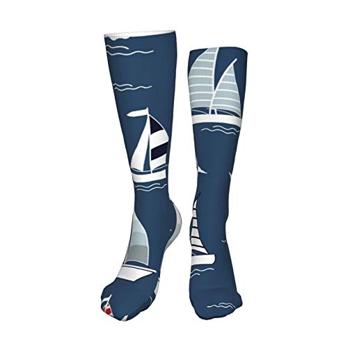 ZVEZVI Barco de dibujos animados Calcetines de compresión de 19,8 pulgadas Botas altas Medias Manguera larga para caminar Yoga para mujeres Hombre ZVEZVI Barco de dibujos animados Calcetines de compresión de 19,8 pulgadas Botas altas Medias Manguera larga para caminar Yoga para mujeres Hombre