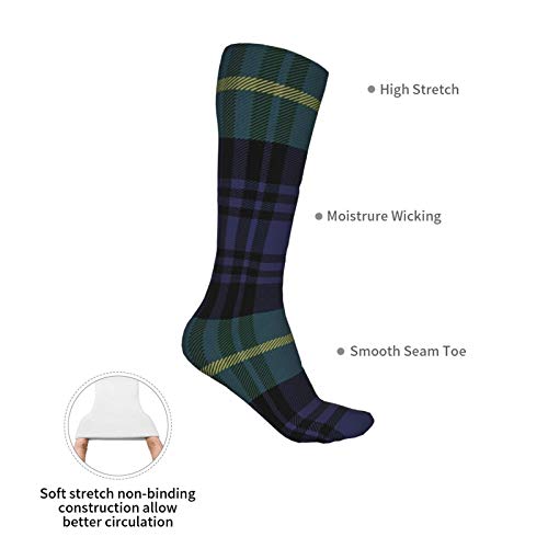 ZVEZVI Calcetines de hombre y mujer, azul irlandés Gordon Tartan Plaid Pattern Flat Green Abstract Black Cashere Celtic Check Pattern 50cm Calcetín de bota para correr, deportes, al aire libre ZVEZVI Calcetines de hombre y mujer, azul irlandés Gordon Tartan Plaid Pattern Flat Green Abstract Black Cashere Celtic Check Pattern 50cm Calcetín de bota para correr, deportes, al aire libre