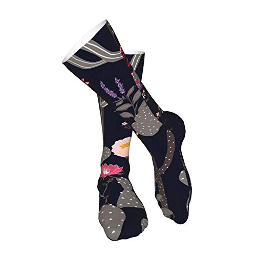 ZVEZVI Hermoso patrón sin costuras Cactus de color oscuro con flores de la jungla Calcetines de compresión de 19.8 pulgadas Botas altas Medias Manguera larga para caminar yoga para mujeres hombre ZVEZVI Hermoso patrón sin costuras Cactus de color oscuro con flores de la jungla Calcetines de compresión de 19.8 pulgadas Botas altas Medias Manguera larga para caminar yoga para mujeres hombre