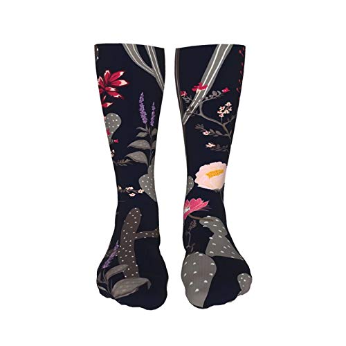 ZVEZVI Hermoso patrón sin costuras Cactus de color oscuro con flores de la jungla Calcetines de compresión de 19.8 pulgadas Botas altas Medias Manguera larga para caminar yoga para mujeres hombre ZVEZVI Hermoso patrón sin costuras Cactus de color oscuro con flores de la jungla Calcetines de compresión de 19.8 pulgadas Botas altas Medias Manguera larga para caminar yoga para mujeres hombre