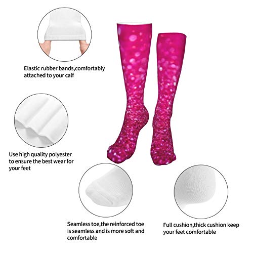 ZVEZVI Pink Glitter 19,8 pulgadas Calcetines de compresión Botas altas Medias Manguera larga para caminar Yoga para mujeres Hombre ZVEZVI Pink Glitter 19,8 pulgadas Calcetines de compresión Botas altas Medias Manguera larga para caminar Yoga para mujeres Hombre