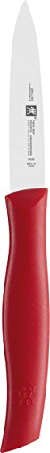 Zwilling Twin Grip - Cuchillo verdura, Hoja endurecida al frío Friodur, Acero Inoxidable, Mango sintético, 90 milímetros, Color Rojo Zwilling Twin Grip - Cuchillo verdura, Hoja endurecida al frío Friodur, Acero Inoxidable, Mango sintético, 90 milímetros, Color Rojo