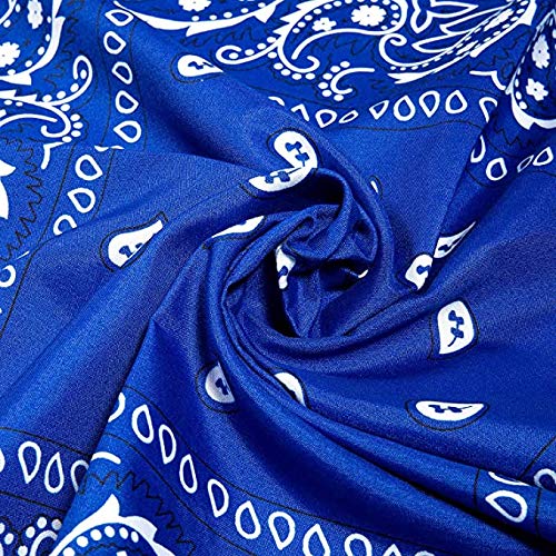 ZWOOS Bandanas Paisley, 12 Piezas Foulards, Pañuelos para el cuello para Hombre y Mujer (Negro)