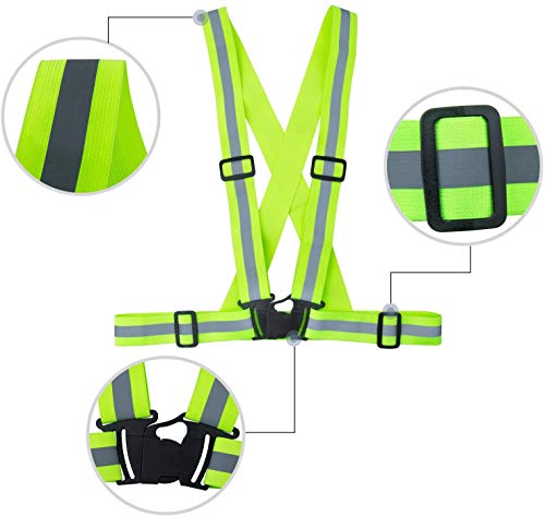 ZWOOS Seguridad Chaleco Reflectante y Bandas, Ajustable Alta Visibilidad Elastic Reflector Chaleco para Correr, Senderismo, Ciclismo, Carreras, Motorista (1 x Chaleco Reflectante + 2 x Brazaletes) ZWOOS Seguridad Chaleco Reflectante y Bandas, Ajustable Alta Visibilidad Elastic Reflector Chaleco para Correr, Senderismo, Ciclismo, Carreras, Motorista (1 x Chaleco Reflectante + 2 x Brazaletes)