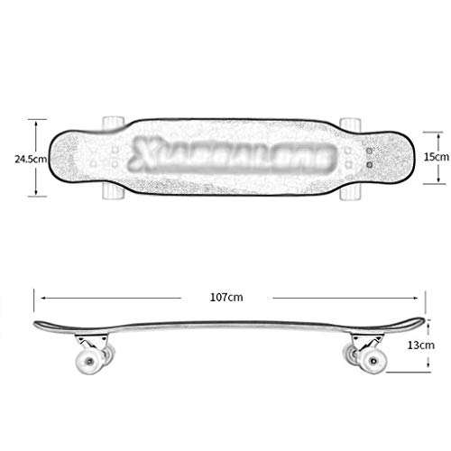 ZXCMNB Scooter Maple Longboard Boy Girl Brush Street Dance Board Principiante Adulto Adolescente Monopatín De Cuatro Ruedas Patinetas (Color : A)