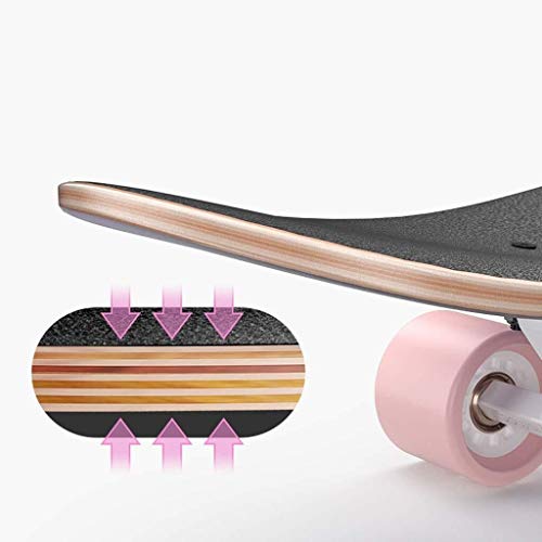 ZXCMNB Scooter Maple Longboard Boy Girl Brush Street Dance Board Principiante Adulto Adolescente Monopatín De Cuatro Ruedas Patinetas (Color : A)