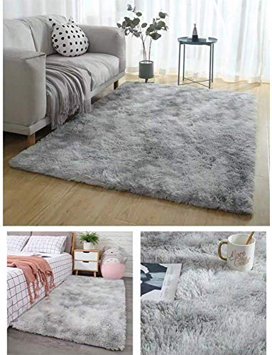 ZXGQF Shaggy Alfombra para El Salón, Modernas Antideslizante Super Suave Pelo Largo Fluffy Alfombra, para el Salón, Dormitorio, Comedor, Habitación Infantil Cabecera Alfombras (Water Gray,120*160cm)