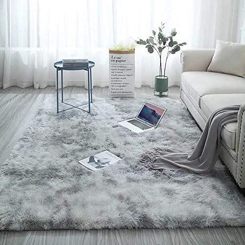 ZXGQF Shaggy Alfombra para El Salón, Modernas Antideslizante Super Suave Pelo Largo Fluffy Alfombra, para el Salón, Dormitorio, Comedor, Habitación Infantil Cabecera Alfombras (Water Gray,120*160cm)