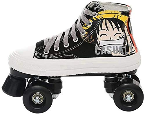 ZXSZX Anime One Piece Patines De Ruedas Giratorios con Lentejuelas Patines De Lona para Hombres Y Mujeres, Peso Ligero, Fuerte Capacidad De Carga, No Es Fácil De Deformar,Black-36 ZXSZX Anime One Piece Patines De Ruedas Giratorios con Lentejuelas Patines De Lona para Hombres Y Mujeres, Peso Ligero, Fuerte Capacidad De Carga, No Es Fácil De Deformar,Black-36