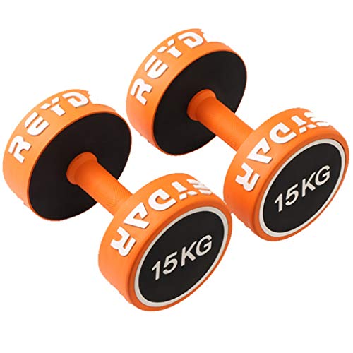 ZYCSKTL Mancuernas Pesas Ajustables, Acero Recubierto con Pesas for gimnasios Profesionales, de Uso doméstico Puro Fitness Pesas, Mancuernas Deportes (Color : Orange, Size : 30kg)