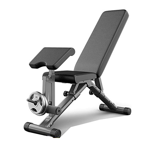 ZYD Banco de Pesas de Gimnasia Plegable y Ajustable, Taburete con Mancuernas Multifuncional, declive de inclinación Plana Banco de Ejercicios Multiusos, Negro ZYD Banco de Pesas de Gimnasia Plegable y Ajustable, Taburete con Mancuernas Multifuncional, declive de inclinación Plana Banco de Ejercicios Multiusos, Negro