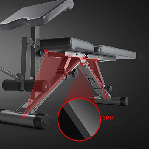 ZYD Banco de Pesas de Gimnasia Plegable y Ajustable, Taburete con Mancuernas Multifuncional, declive de inclinación Plana Banco de Ejercicios Multiusos, Negro ZYD Banco de Pesas de Gimnasia Plegable y Ajustable, Taburete con Mancuernas Multifuncional, declive de inclinación Plana Banco de Ejercicios Multiusos, Negro