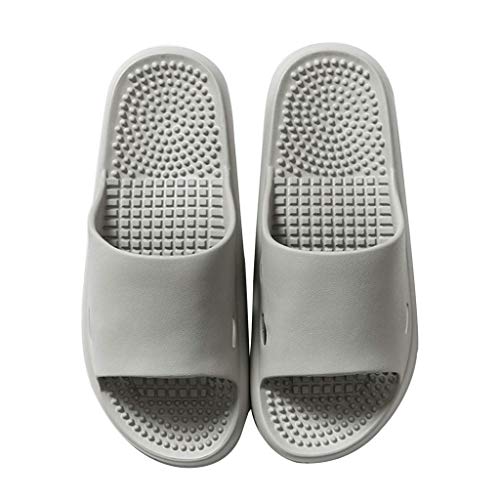 ZYING Zore Cuarto de baño Pantuflas de Hombre Masaje de Verano Chanclas Mujeres Diapositivas Masculino EVA Material Sandalias del hogar Cubierta de Deslizamiento Suave de Fondo (Size : Gray 40-41)