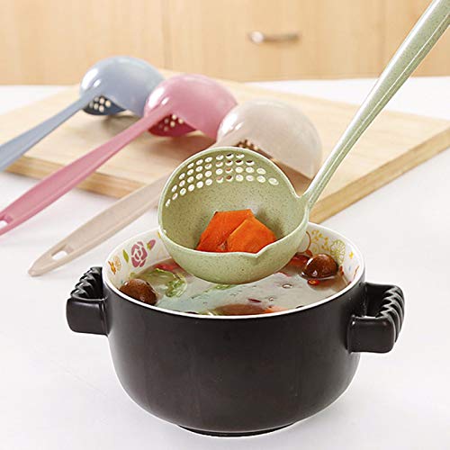 zyr Cocina Mango Largo 2 en 1 Olla Caliente Vajilla Gachas de Avena Cuchara de Sopa con Filtro Skimmer Utensilios de Cocina Aparatos de Cocina, Verde Claro zyr Cocina Mango Largo 2 en 1 Olla Caliente Vajilla Gachas de Avena Cuchara de Sopa con Filtro Skimmer Utensilios de Cocina Aparatos de Cocina, Verde Claro