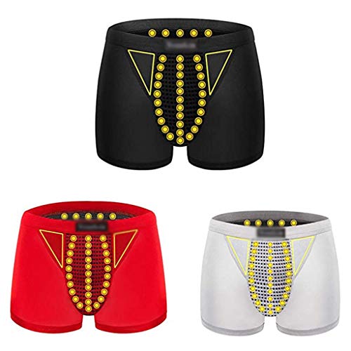 ZYX Los Hombres Calzoncillos Boxer, Ropa Interior magnética, Salud de la Terapia magnética, Boxer Shorts Turmalina Próstata Magnética Terapia-3 Piezas (Size : XXX-Large)