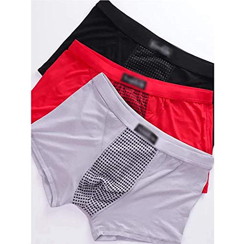 ZYX Los Hombres Calzoncillos Boxer, Ropa Interior magnética, Salud de la Terapia magnética, Boxer Shorts Turmalina Próstata Magnética Terapia-3 Piezas (Size : XXX-Large)