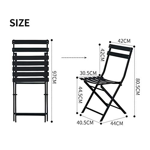 ZZFF Patio Bistro Silla Plegable,Silla De Comedor Plegable De Acero,Silla Lateral De Ocio Al Aire Libre para La Silla De Evento del Pub del Patio Trasero del Jardín Negro 40.5x44x80.5cm(16x17x32inch) ZZFF Patio Bistro Silla Plegable,Silla De Comedor Plegable De Acero,Silla Lateral De Ocio Al Aire Libre para La Silla De Evento del Pub del Patio Trasero del Jardín Negro 40.5x44x80.5cm(16x17x32inch)