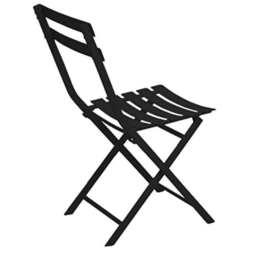 ZZFF Patio Bistro Silla Plegable,Silla De Comedor Plegable De Acero,Silla Lateral De Ocio Al Aire Libre para La Silla De Evento del Pub del Patio Trasero del Jardín Negro 40.5x44x80.5cm(16x17x32inch)