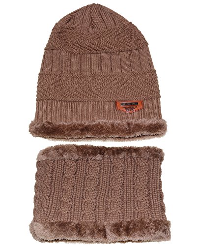 ZZLAY Kids Winter Thick Beanie Hat Bufanda Conjunto Slouchy Warm Snow Knit Skull Cap