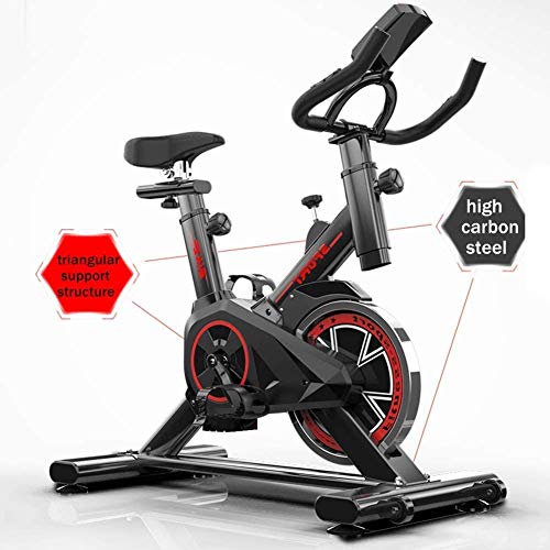 Zzxxo Bicicleta estática de Spinning Deportiva para Estudio,Cardiovascular, Ciclismo, hogar, Gimnasio, Monitor LED, Bicicleta EstáTica con Sensores De Pulso De Mano, Plegable, Unisex