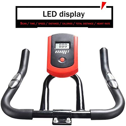 Zzxxo Bicicleta estática de Spinning Deportiva para Estudio,Cardiovascular, Ciclismo, hogar, Gimnasio, Monitor LED, Bicicleta EstáTica con Sensores De Pulso De Mano, Plegable, Unisex