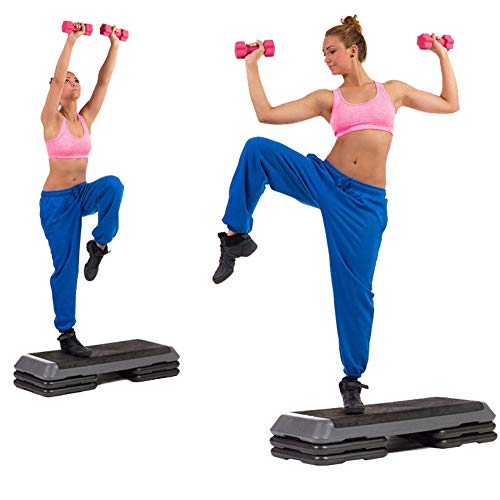 Zzzy Step Fitness Tabla Stepper Aerobic Deporte Gimnasia Altura Regulable 3 Niveles, Altura Regulable, Cajón de Salto, Unisex Adulto,A