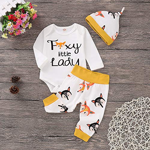 0-24M recién nacidos niños niñas manga larga Tops mameluco dinosaurio Fox pantalones sombrero trajes para bebé niño pequeño - - 0-6 meses