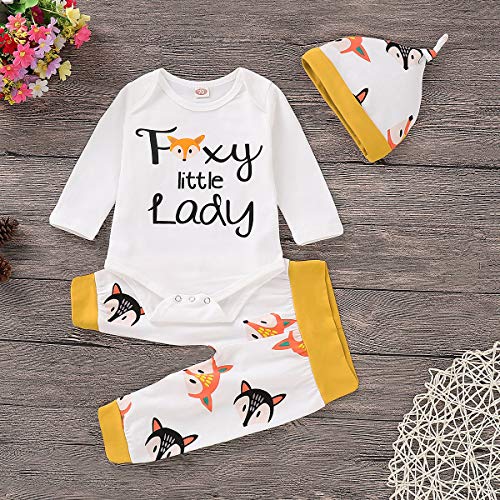 0-24M recién nacidos niños niñas manga larga Tops mameluco dinosaurio Fox pantalones sombrero trajes para bebé niño pequeño - - 0-6 meses