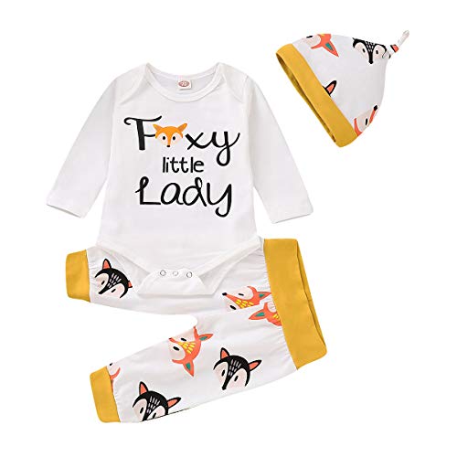 0-24M recién nacidos niños niñas manga larga Tops mameluco dinosaurio Fox pantalones sombrero trajes para bebé niño pequeño - - 0-6 meses