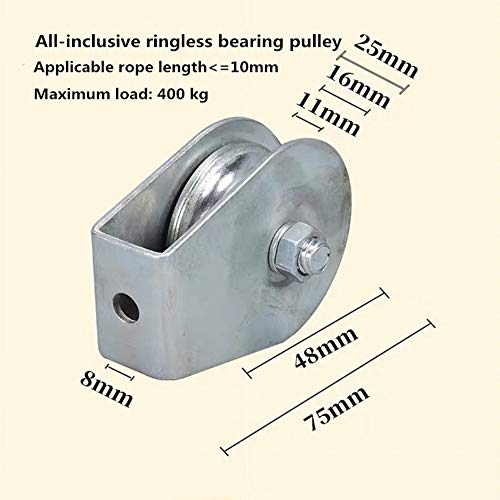 0.3 Toneladas de Carga Polea Simple Bloque de Polea Giratoria Rueda de Elevación de Rodillo Para Cable de Acero Inoxidable Material(All-inclusive acyclic bearing)