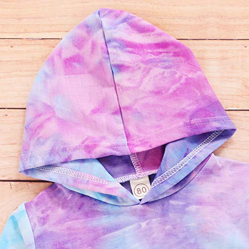 1-6 Años Conjunto de Sudaderas con Capucha Tie-Dye para Niños Y Niñas Pantalones de Sudadera Chic para Niños Pequeños Chándal Casual de Primavera Y Otoño