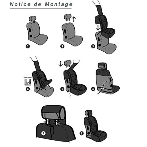 1 funda de asiento delantero de camping para Progress Alméria CF Fia. Ducato 2.3 140 CV (2020) (), 1 pieza, color negro