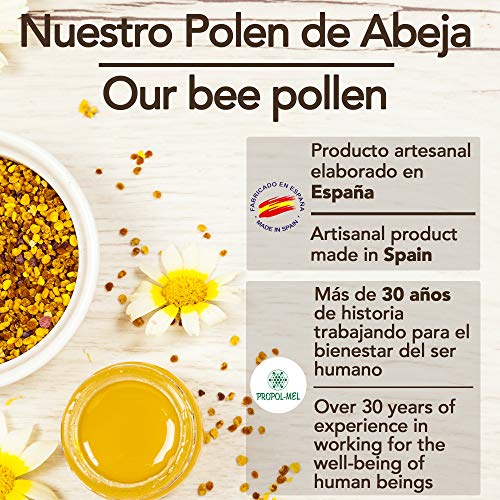 1 kg - Polen de España 100% natural. Polen de abeja libre de residuos. Polen fuente de proteinas, aminoácidos, lípidos, vitaminas y minerales.