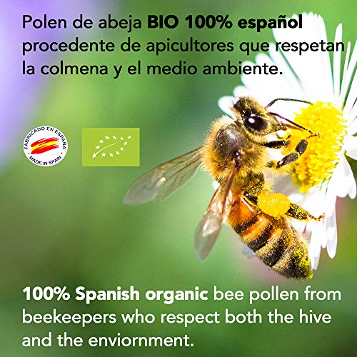 1 kg - Polen de España BIO. 100% natural. Polen de abeja ecologico libre de residuos. Polen fuente de proteinas, aminoácidos, lípidos, vitaminas y minerales.