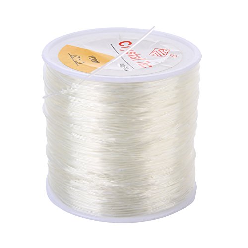 1 mm hilos de caucho hilado de hilo de fibra elástica de joyería, Cables de fabricación brazalete de joyería artesanal, Hilo Stretch rebordear, 100m claro